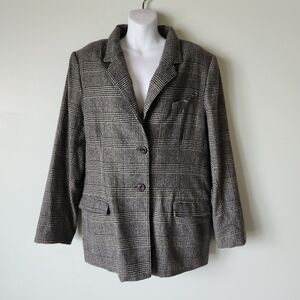 Vintage BLOOMINGDALE'S Plaid Lined Blazer Jacket Coat